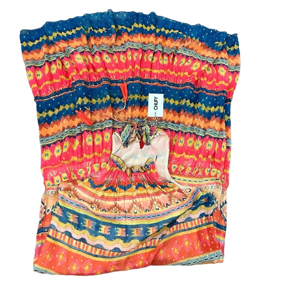 NWT Chufy Memories of Peru Mancora Viscose Lurex Chiffon Maxi Dress Size XS - Picture 8 of 13